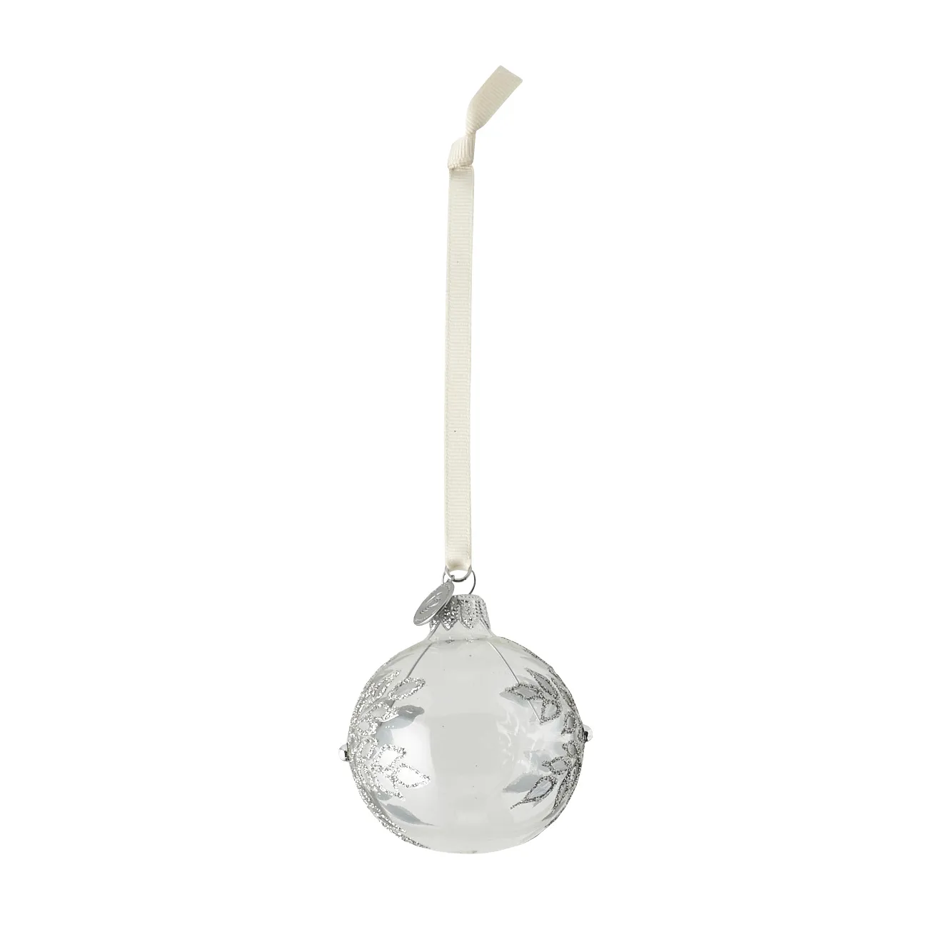 Cadelia Christmas Bauble ice flower Ø6 cm, Clear-silver Lene Bjerre