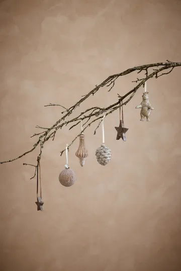 Elina Christmas tree decoration star 10 cm - Brown - Lene Bjerre