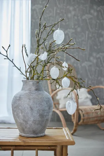 Estoe hanging easter decoration 12 cm - Clear-white - Lene Bjerre