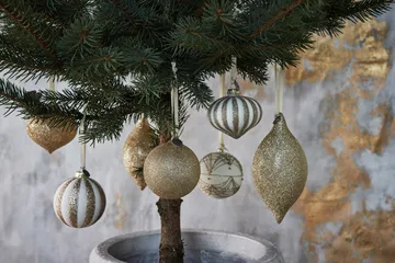 Glitteria bauble Ø10 cm - light gold - Lene Bjerre