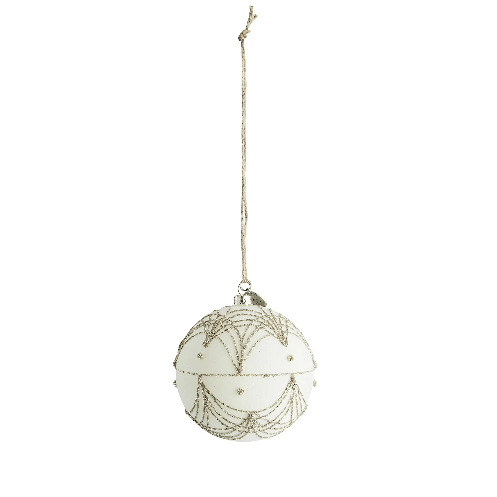 Jalia Christmas bauble Ø8 cm, off white-light gold Lene Bjerre
