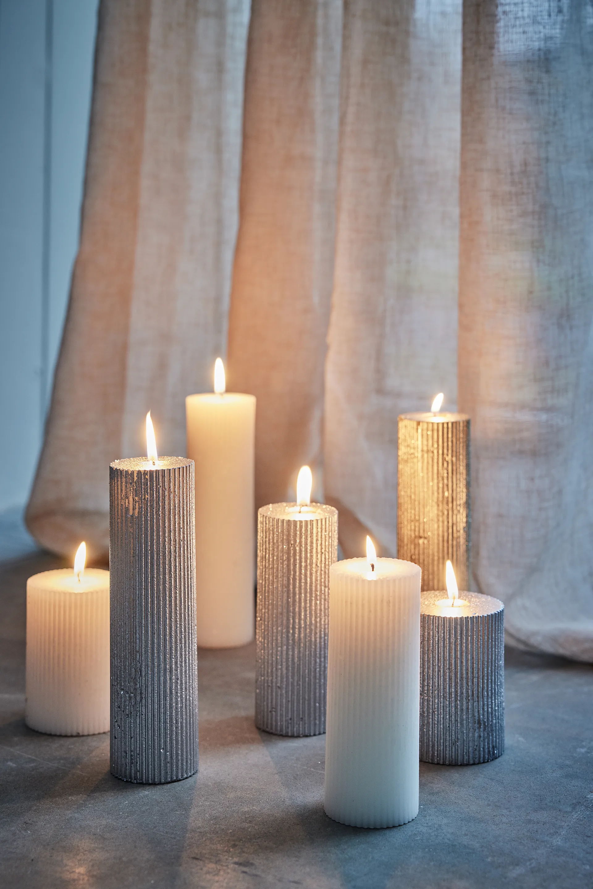 Lissa candle Ø6x15 cm, White Lene Bjerre