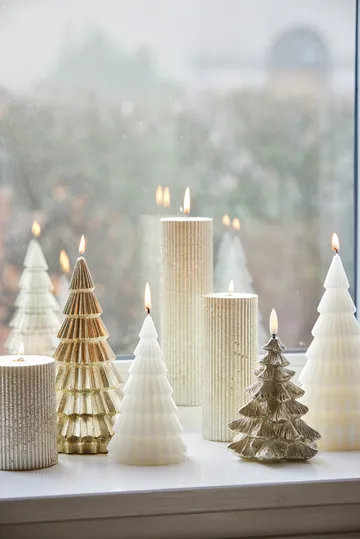 Lissa candle Ø7x10 cm - Light gold - Lene Bjerre