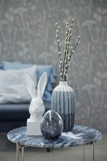 Murina decorative egg 15 cm - Clear-black - Lene Bjerre