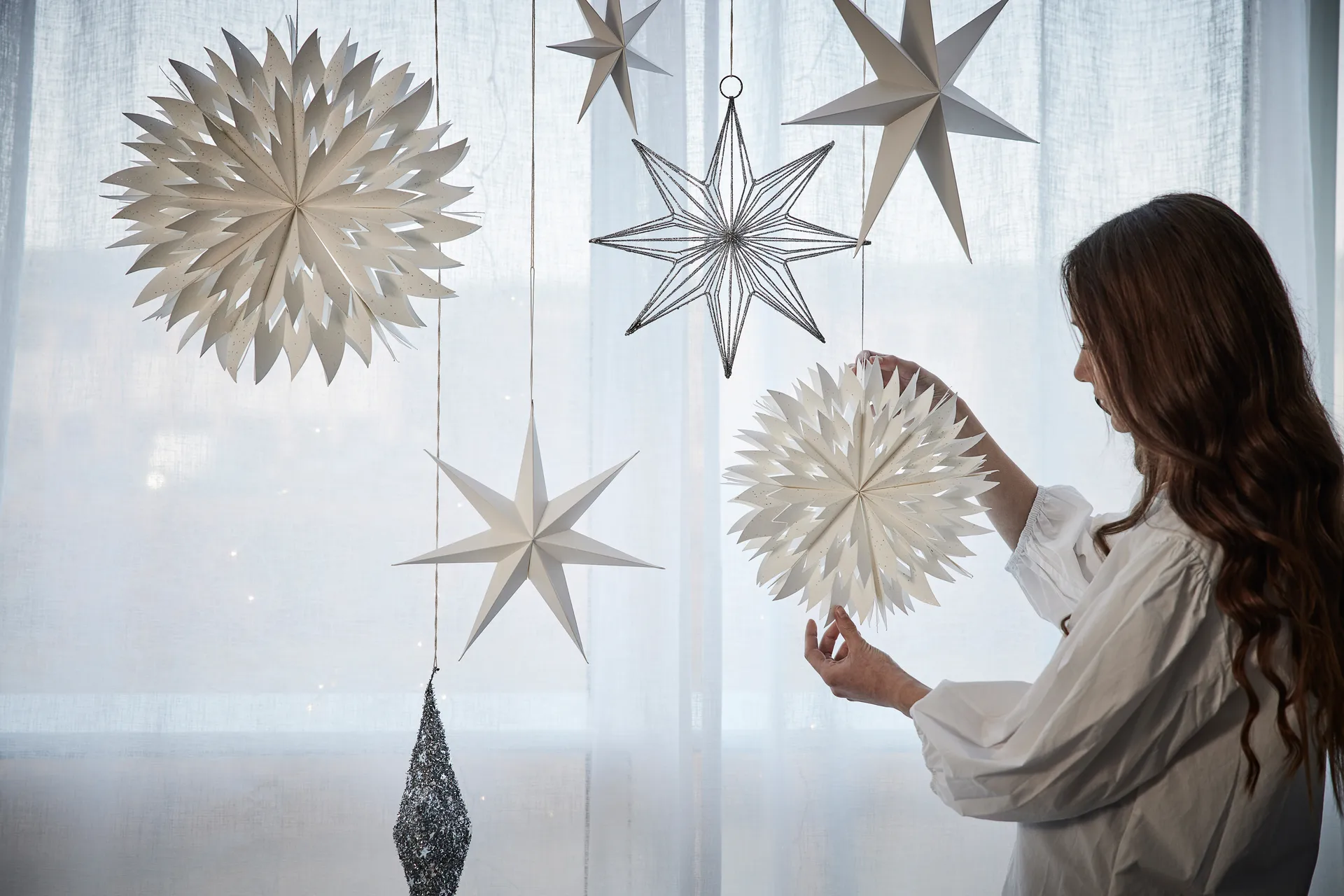 Pappia snowflake 40 cm, white Lene Bjerre