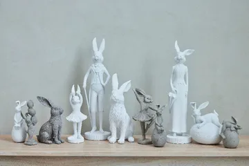Semina figurin dancing hare 20 cm - Grey - Lene Bjerre