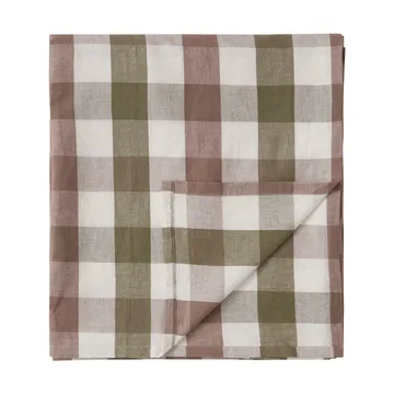 Checked Cotton Linen Tablecloth 180x180 cm - Olive - Lexington