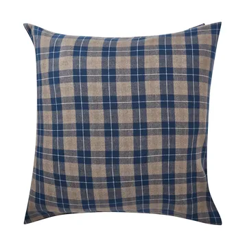 Checked Flannel Pillowcase 65x65 cm - Denim blue-beige - Lexington