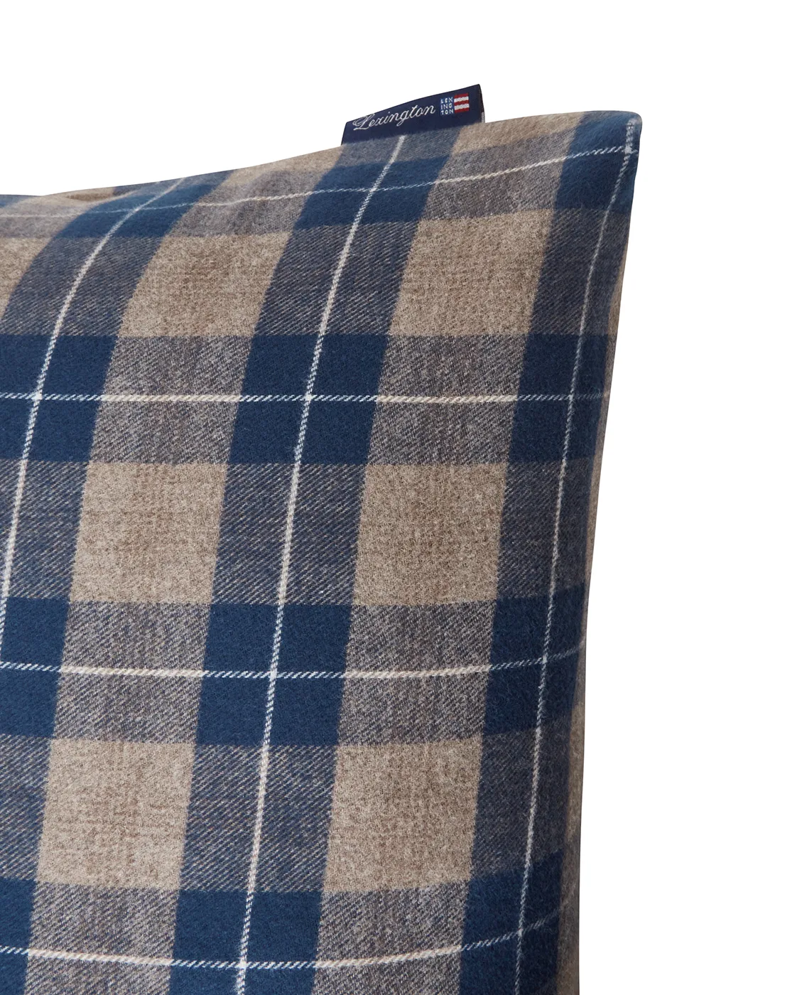Checked Flannel Pillowcase 65x65 cm, Denim blue-beige Lexington