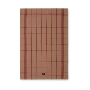 Checked Organic Cotton Oxford kitchen towel 50x70 cm - Beige-red - Lexington