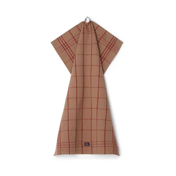 Checked Organic Cotton Oxford kitchen towel 50x70 cm - Beige-red - Lexington
