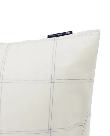 Checked pillowcase cotton-lyocell 50x90 cm - Off white-dark blue - Lexington