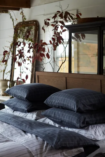 Checked Pinpoint Oxford duvet cover 150x210 cm - Dove - Lexington