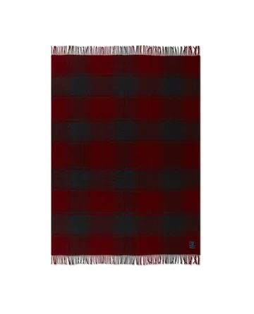 Checked Recycled wool blanket 130x170 cm - Red-dark grey - Lexington