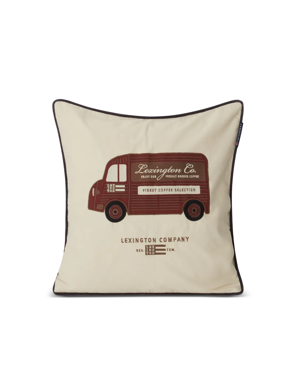 Coffee Truck pillowcase 50x50 cm cotton twill, Beige-brown Lexington