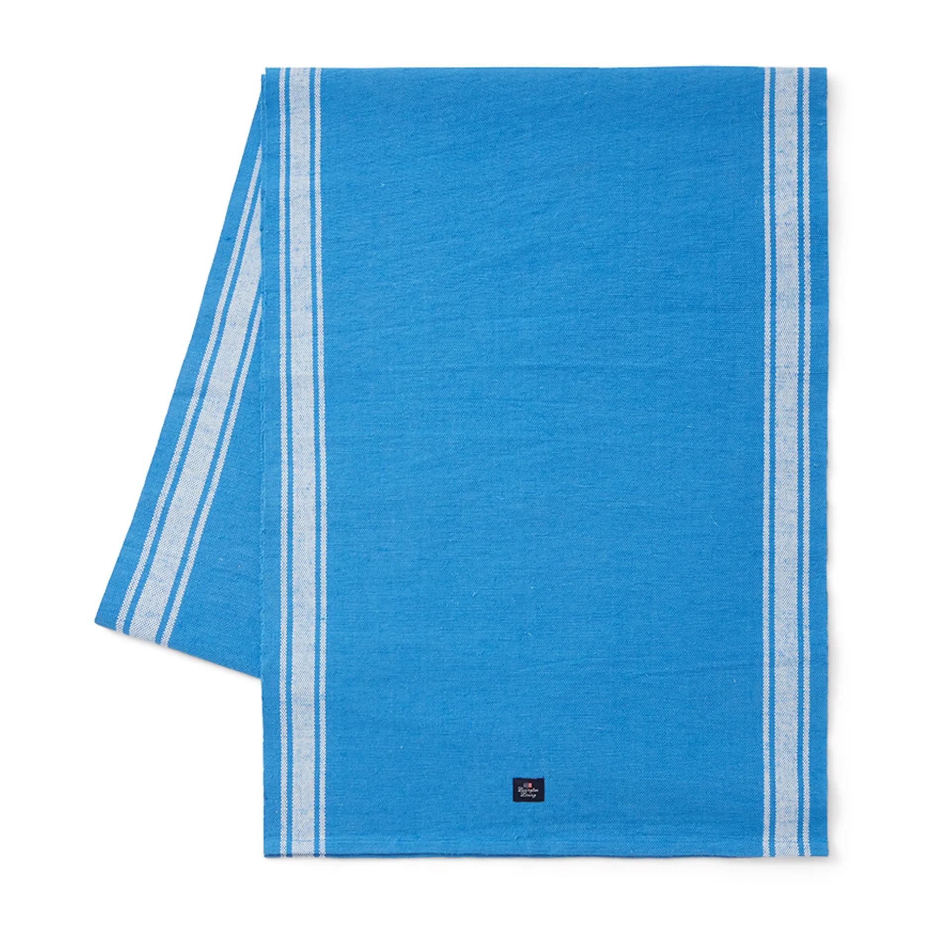Cotton Jute Runner with Side Stripes 50x250 cm, Blue-white Lexington