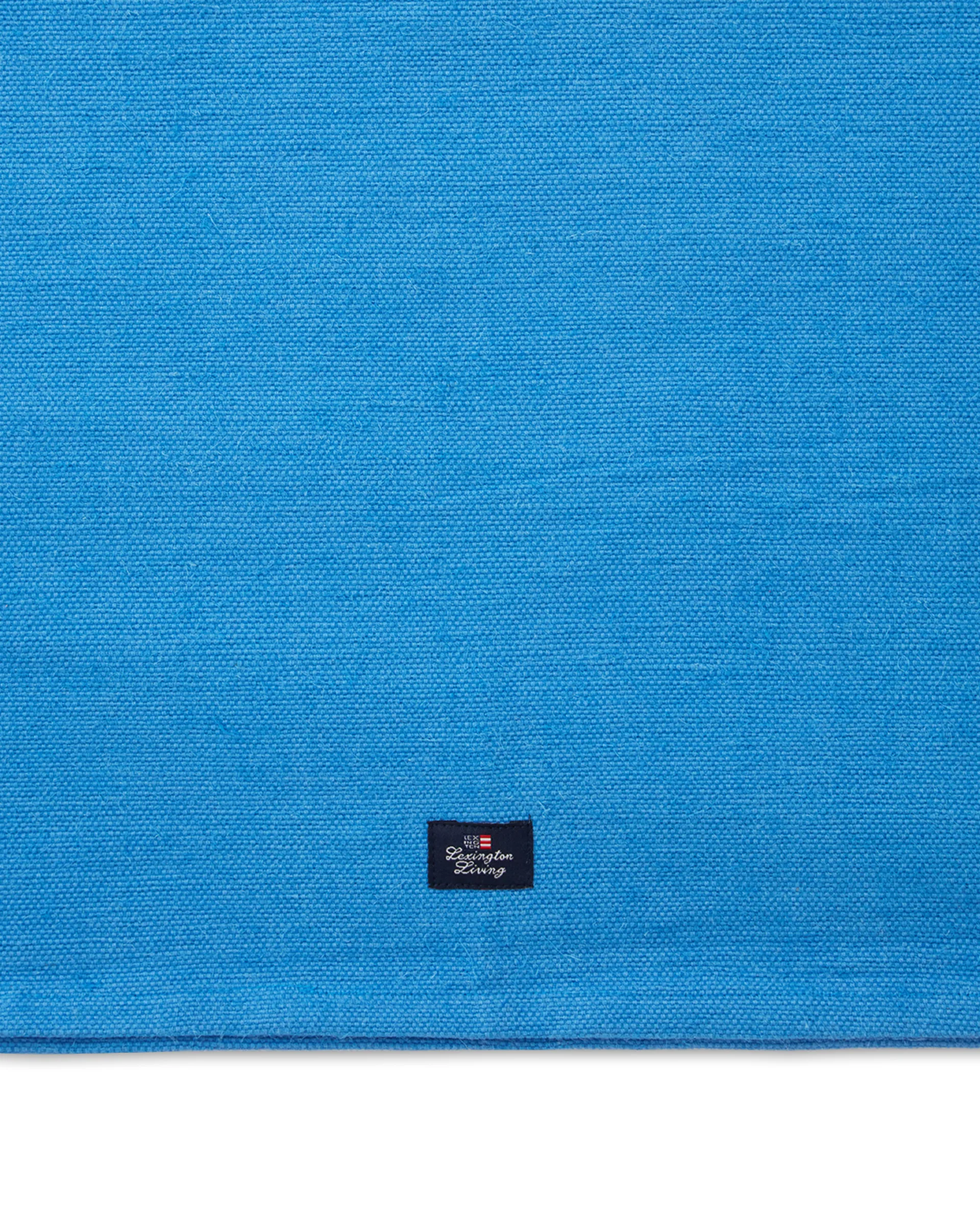 Cotton Jute Runner with Side Stripes 50x250 cm, Blue-white Lexington