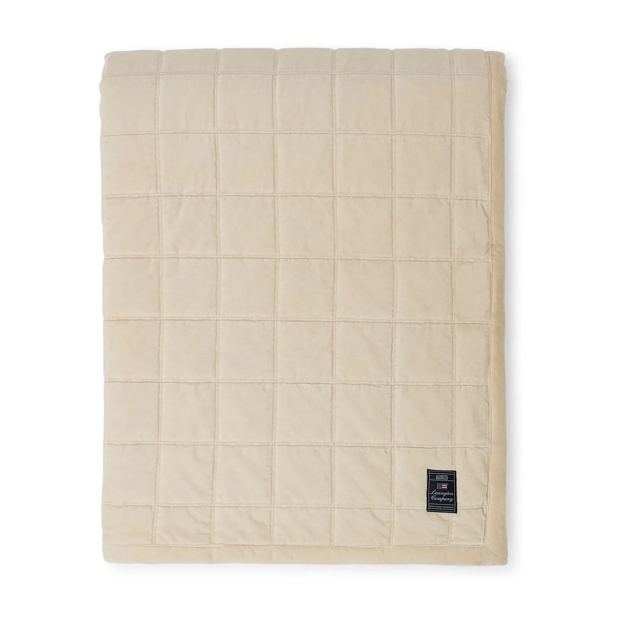 Cotton Velvet quilted throw 160x240 cm, Light beige Lexington