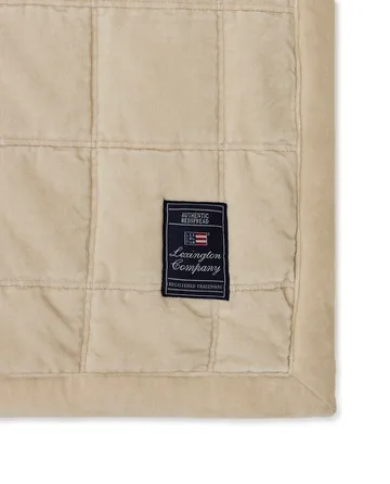 Cotton Velvet quilted throw 160x240 cm - Light beige - Lexington