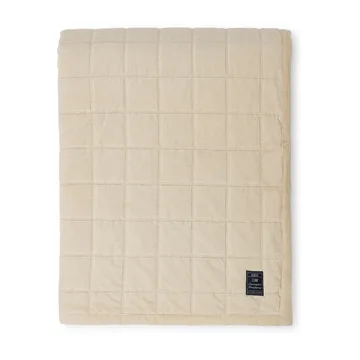 Cotton Velvet quilted throw 240x260 cm - Light beige - Lexington