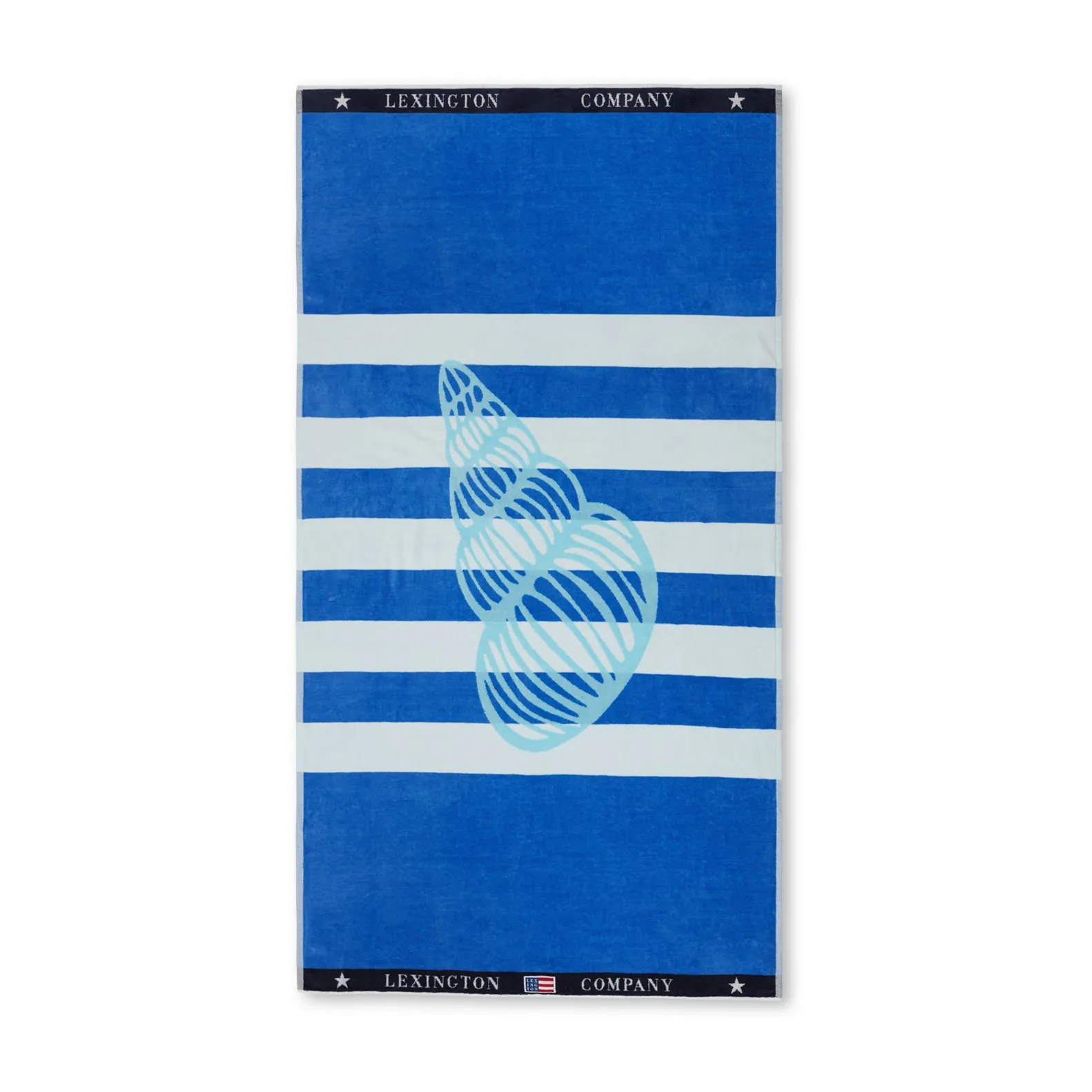 Graphic Cotton Velour bath towel 100x180 cm, Blue-white Lexington