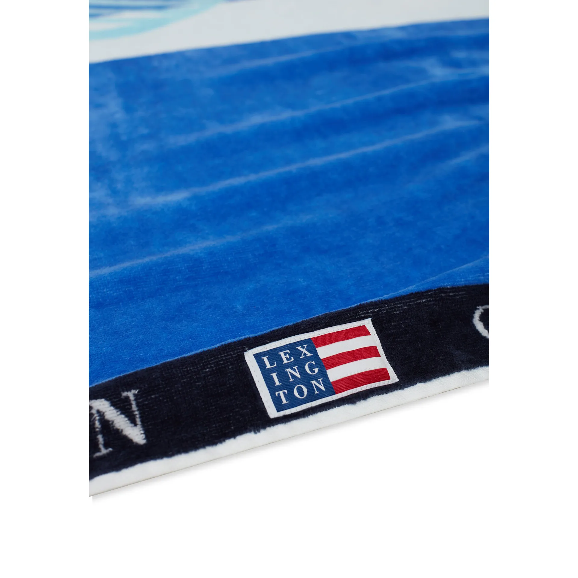 Graphic Cotton Velour bath towel 100x180 cm, Blue-white Lexington
