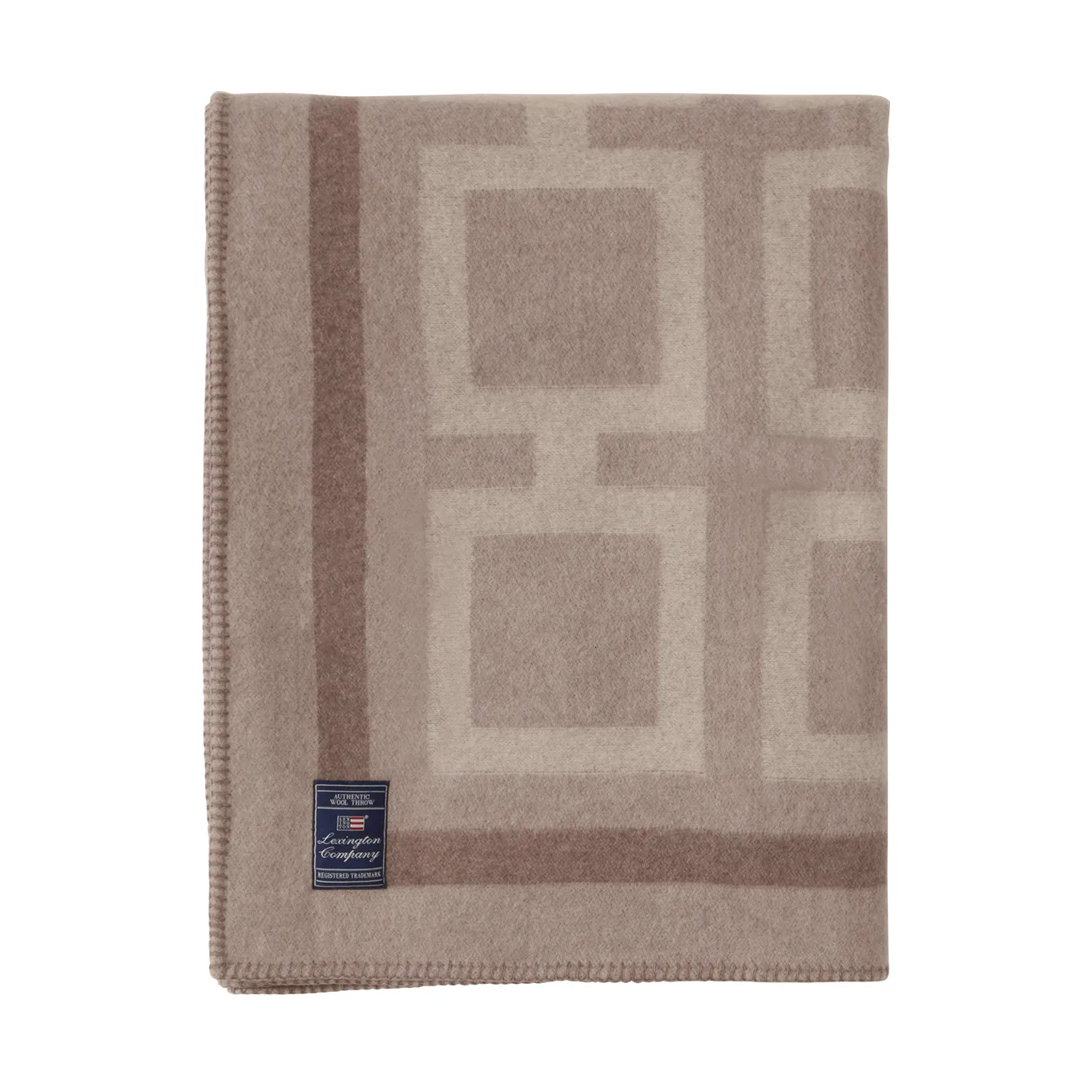 Graphic Recycled Wool Blanket 130x170 cm, Light beige Lexington