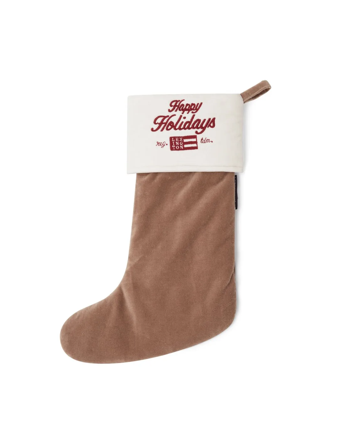 Happy Holidays Christmas Stocking, Beige-white Lexington