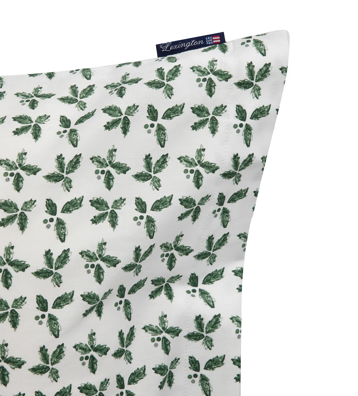 Holly Printed Cotton Sateen pillowcase 50x60 cm, White-green Lexington