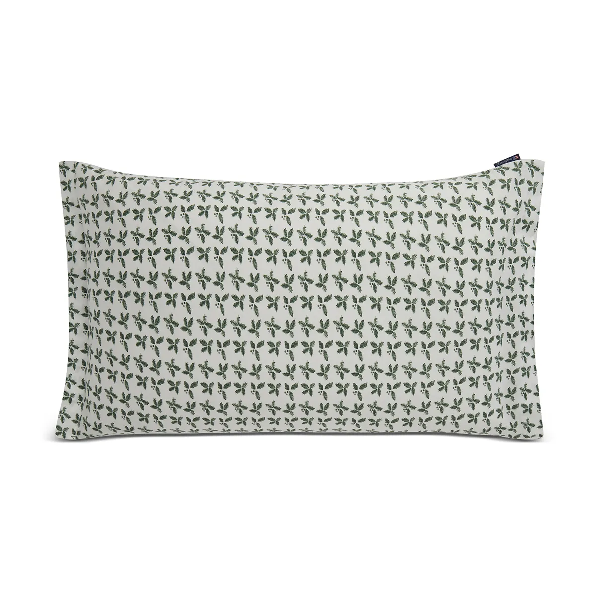 Holly Printed Cotton Sateen pillowcase 50x90 cm, White-green Lexington