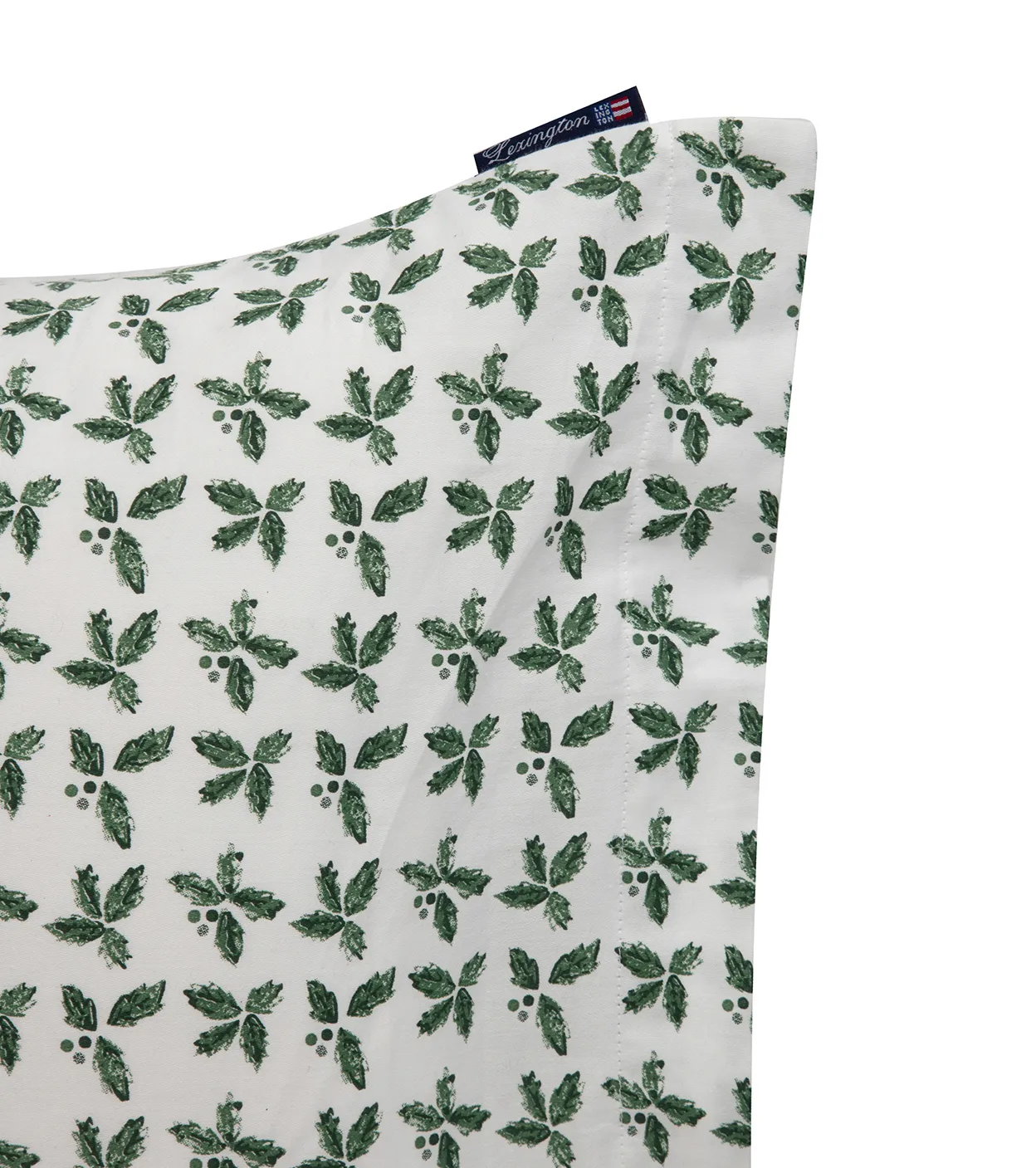 Holly Printed Cotton Sateen pillowcase 50x90 cm, White-green Lexington