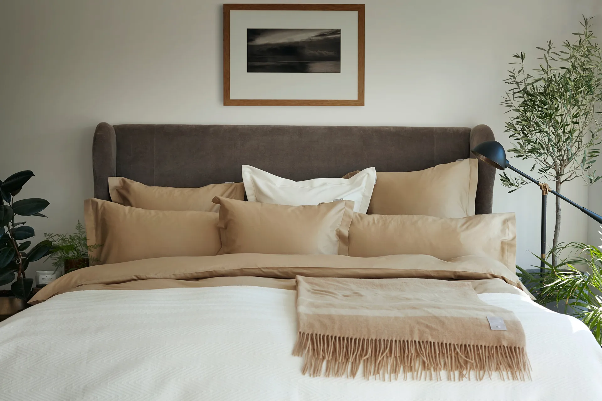 Hotel Cotton Sateen duvet cover 220x220 cm, Light beige Lexington