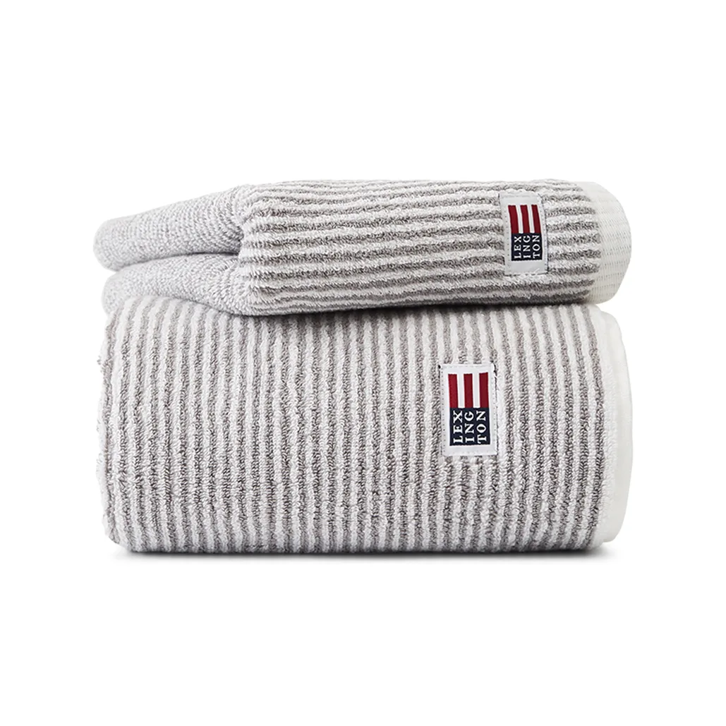 Icons Original Striped towel 50x70 cm, white-grey Lexington