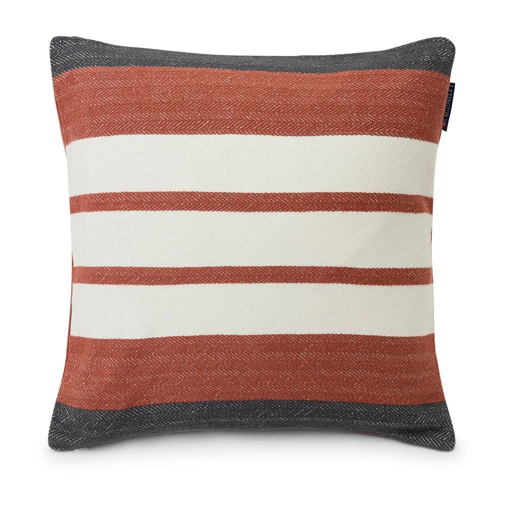 Irregular Striped Cotton pillowcase 50x50 cm, Copper-Grey Lexington
