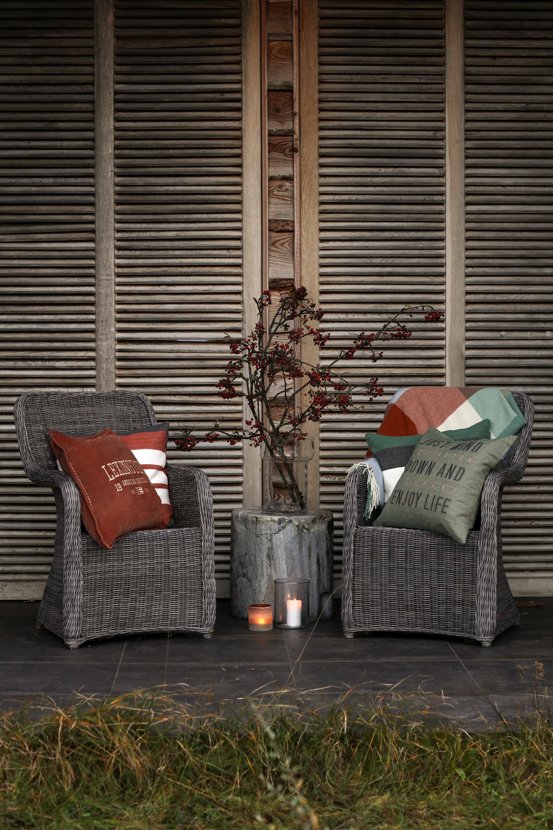 Irregular Striped Cotton pillowcase 50x50 cm, Copper-Grey Lexington
