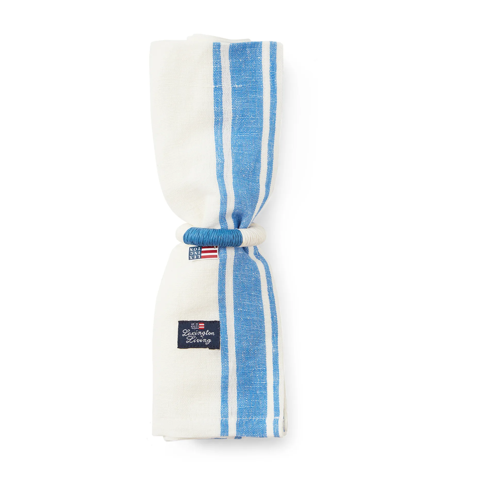 Linen Cotton Side Stripes fabric napkin 50x50 cm, Blue-white Lexington