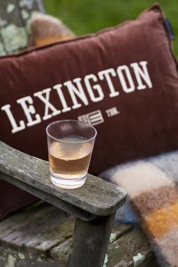 Logo Message Organic Cotton Velvet cushion 40x60 cm - Brown - Lexington