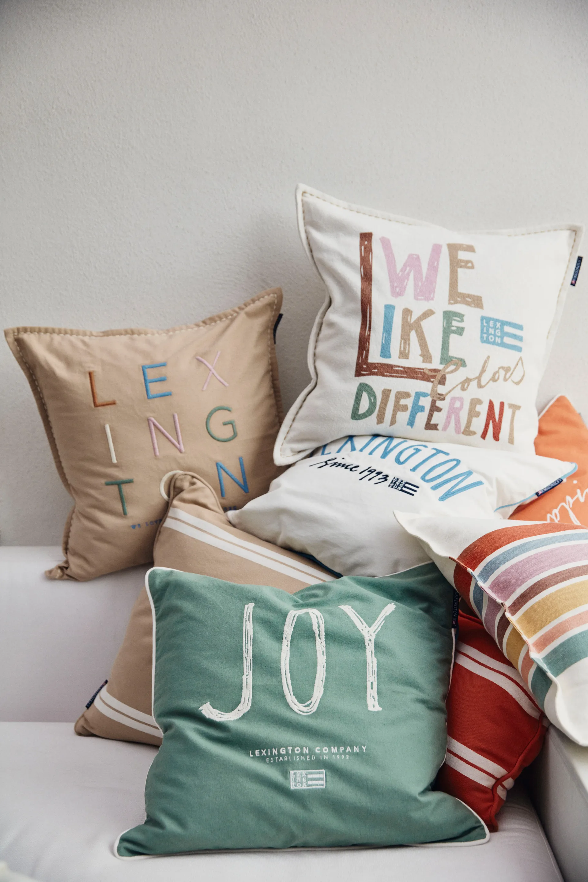 Love Different Organic Cotton pillowcase 50x50 cm, Beige-multi Lexington