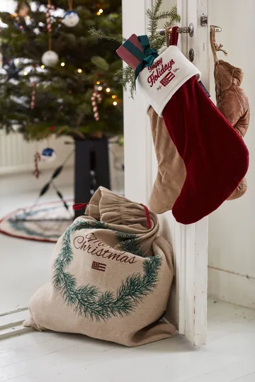 Merry Christmas Jute Cotton Christmas present sack 65x95 cm - Naturalal - Lexington
