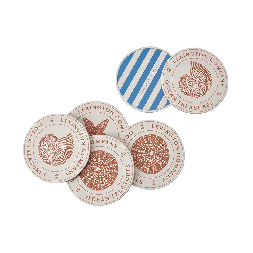 Ocean Treasures coasters 6-pack, Blue Lexington
