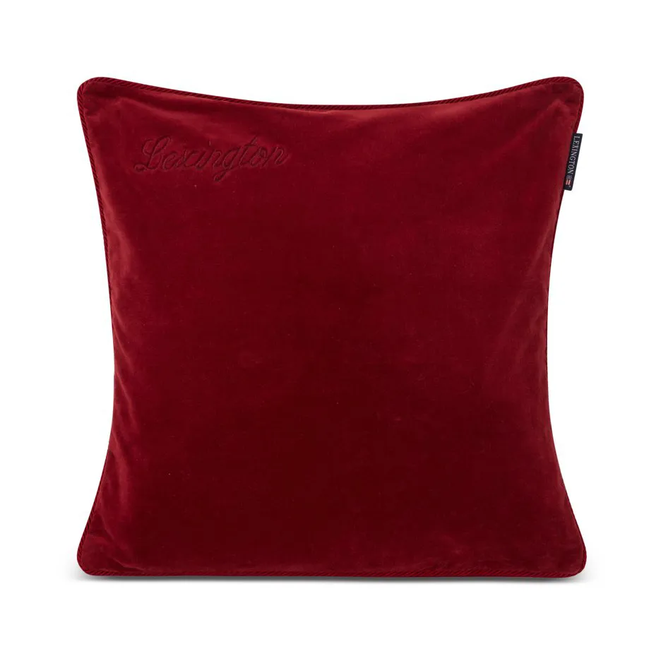 Organic Cotton Velvet pillowcase 50x50 cm, Red Lexington