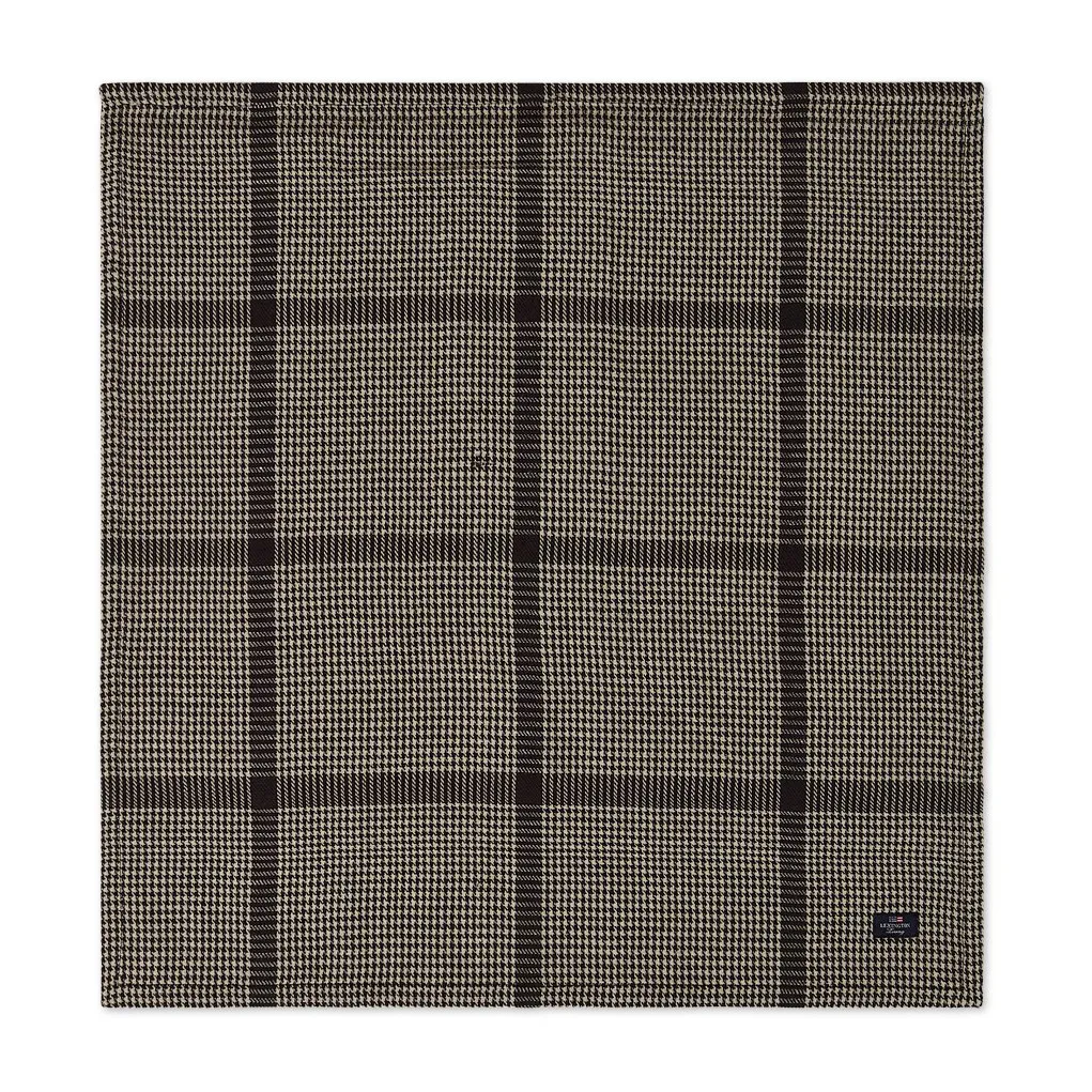 Pepita Check Cotton Linen fabric napkin 50x50 cm, Dark Grey-beige Lexington