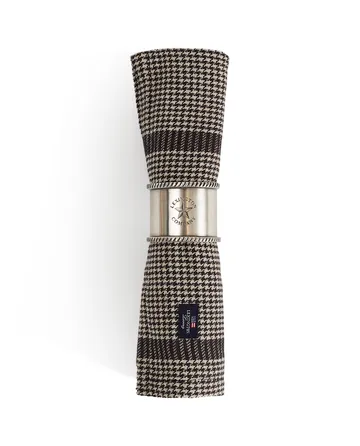 Pepita Check Cotton Linen fabric napkin 50x50 cm - Dark Grey-beige - Lexington