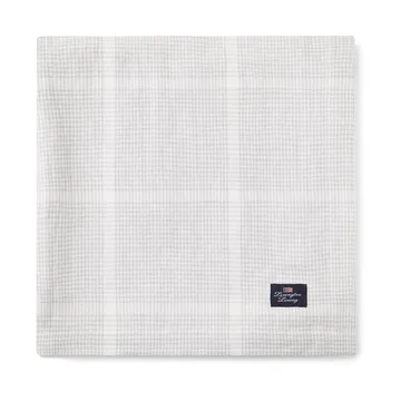 Pepita Check Cotton Linen tablecloth 150x350 cm - White-light grey - Lexington