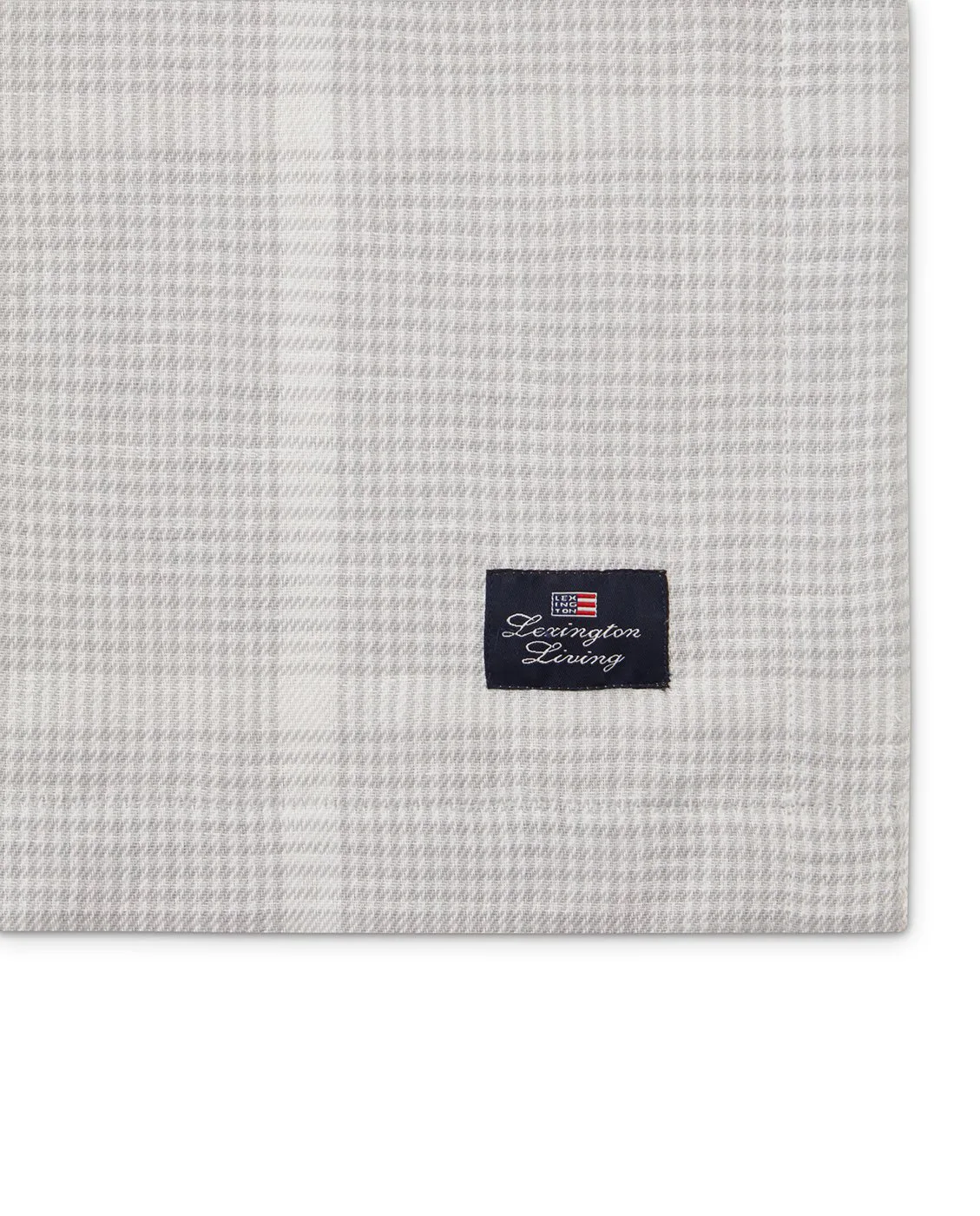Pepita Check Cotton Linen tablecloth 180x180 cm, White-light grey Lexington
