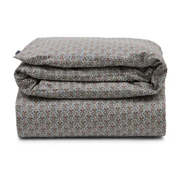 Printed flowers cotton duvet cover 220x220 cm - Beige Multi - Lexington