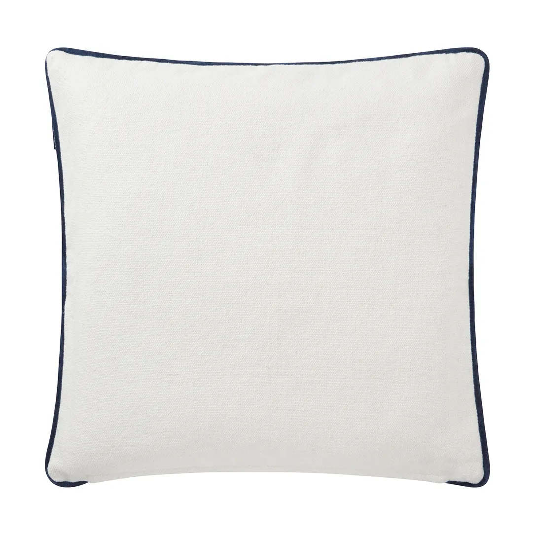 Printed Logo Recycled Cotton Cushion Cover 50x50 cm, White Lexington