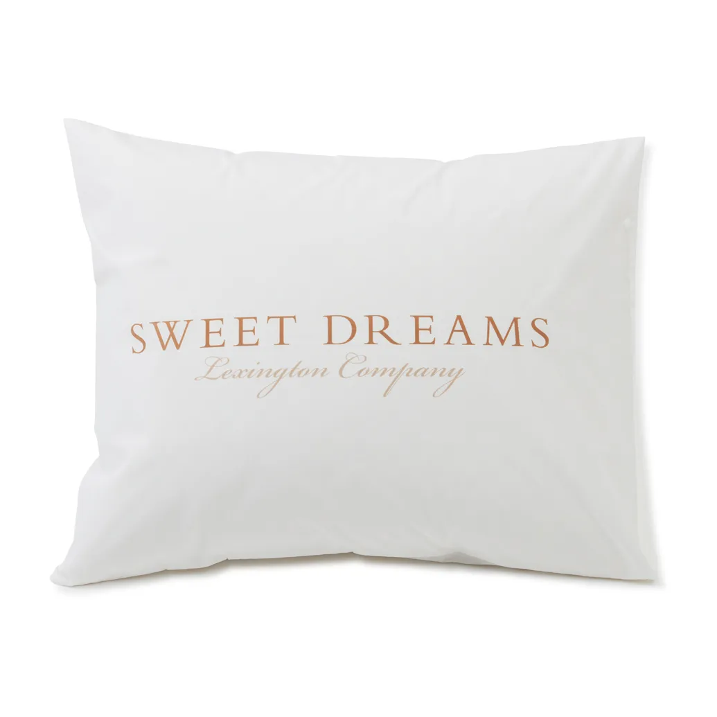 Printed Sweet Dreams Poplin pillowcase 50x60 cm, White Lexington