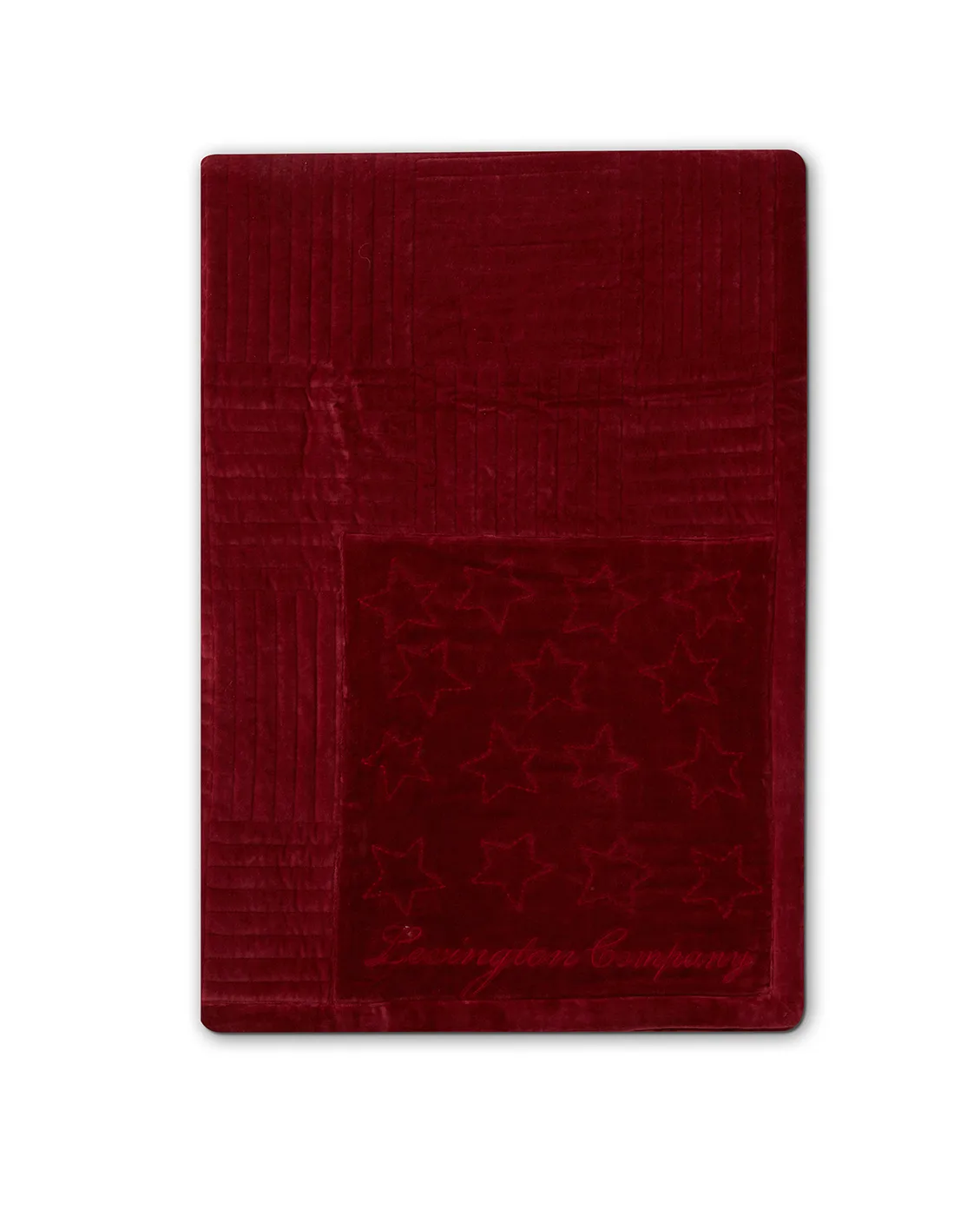 Quilted Cotton Velvet Star throw 240x260 cm, Red Lexington