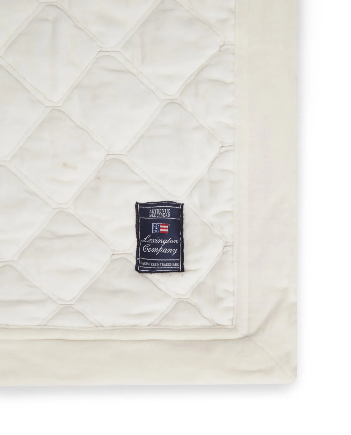 Quilted Organic Cotton Velvet bedspread 240x260 cm, Snow white Lexington